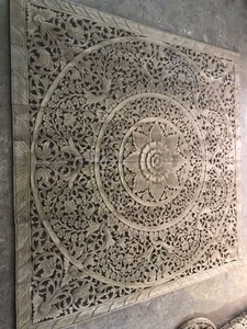 Panneaux en bois de teck de style art populaire Art mural décoratif sculpté pour la maison ou le bureau - Product Image 6