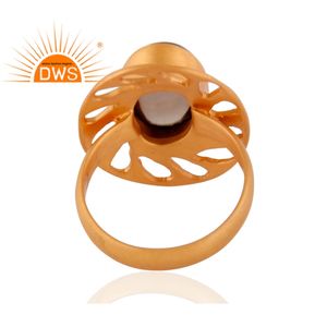 Natural Smoky Quartz Gemstone Cocktail <b>Ring</b> Jewelry Wholesaler Handmade Designer 925 <b>Silver</b> 18k Gold Plated <b>Statement</b> <b>Ring</b> - Product Image 3