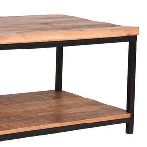 Mesa de centro de forma cuadrada de diseño moderno, madera maciza con cajones de almacenamiento artesanales de Metal, muebles de sala de estar al aire libre - Product Image 6