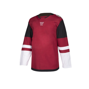 Jersey de hockey sobre hielo de color amarillo liso con cuello en V personalizado sublimado nombre del equipo y logotipo uniforme de hockey sobre hielo para hombres - Product Image 4