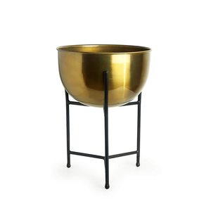Metal Planter with Black <b>Pot</b> <b>Stand</b> - Product Image 1