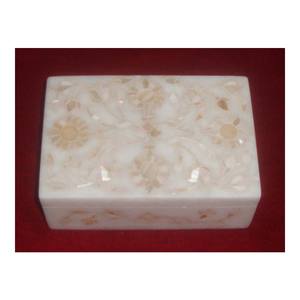 Caja de joyería hecha a mano de mármol blanco, para regalo - Product Image 1