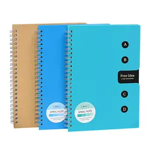 School Customized Cheap A5 PP PVC Cover Printed Thick Paper Notes Coil Spiral Journal Exercise Notebook Note A6 A7 For Students