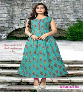 단일 Anarkali Kurti Readymade 아름다운 여름 긴 전체 플레어 가운 멀티 컬러 긴 Kurti 여성, 인도 드레스