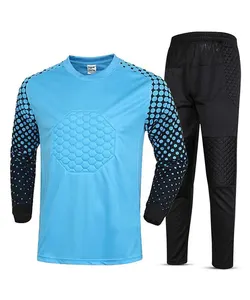 男子足球守门员泡沫衬垫运动衫和裤子/短裤
