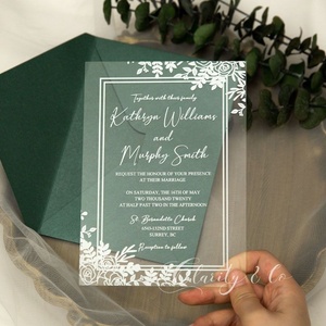 Cartes <span class=keywords><strong>d</strong></span>'<span class=keywords><strong>invitation</strong></span> de mariage en plexiglas, cartes de mariage en acrylique, faire-part de mariage, cadeau transparent, <span class=keywords><strong>invitation</strong></span> personnalisée, cartes en acrylique - Product Image 2