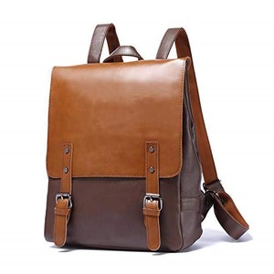 Leo Torresi Stylish Cowhide Genuine <b>Deep</b> Brown Leather useful backpack for Men & Women - Product Image 1