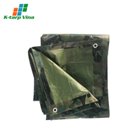 Vente en gros au Vietnam de bâches camouflage anti-déchirure de haute qualité personnalisées 6X10 haute densité PVC HDPE PE services d'impression par découpe