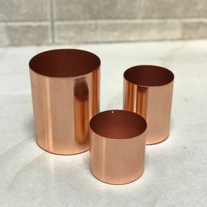 Juego de velas en forma de cilindro de Metal chapado en cobre, tarros de vela para viaje, decoración de Navidad, Vasos Para el hogar, 2 unidades - Product Image 4