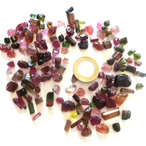 natural rough Fine quality cut cab natural multi color tourmaline Rough raw stone gemstone