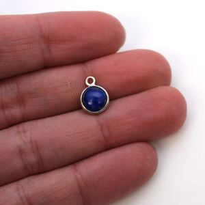 จี้เงินแท้6x6มม. เสน่ห์ของหินสีฟ้า Lapis Lazuli รูปทรง6X6MM เครื่องประดับหรูหราพร้อมอัญมณี - Product Image 2