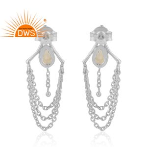ซิทรินอัญมณีต่างหูผู้ผลิตเครื่องประดับออกแบบโคมไฟระย้าเงินผู้หญิงต่างหูเครื่องประดับผู้จัดจำหน่าย - Product Image 3