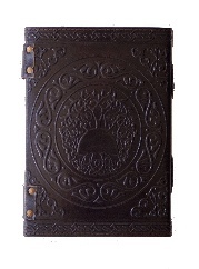 Cahier de Chakra, nouveau pentagramme, grand Journal en cuir gaufré celtique avec serrure, Journal avec pierre 10x7 pouces - Product Image 3