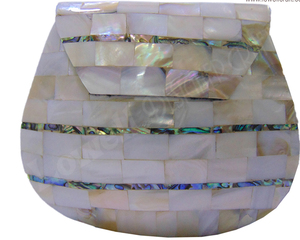 Pearl Mother Bag Vintage Evening Purse Clutch <b>White</b> - Product Image 1