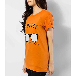 T-shirt manches courtes, à col ras du cou, en coton, pour femmes, avec matériau de haute qualité et service d'impression personnalisé - Product Image 5