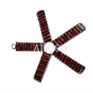 Moderne Vintage X-Mas Suspendu Décoration Fil de Fer et Perles de Verre Ventilateur pour Arbre de Noël Élégant et Dernier Ornement Suspendu - Product Image 1