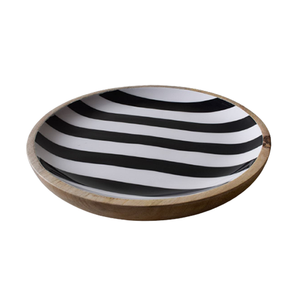 Ensaladeras de madera de esmalte indio de alta calidad hechas de tazón de madera de acacia de mango para ensaladas o tazones para servir en casa de frutas impresos - Product Image 3