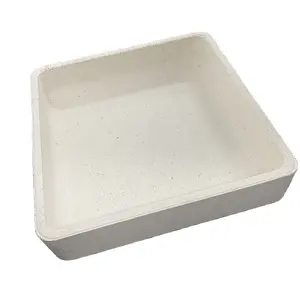 High quality Corundum mullite crucibles tray ceramic sagger