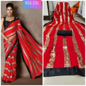 ผ้าส่าหรีแบบเย็บปักด้วยผ้าไหมที่สวยที่สุดสำหรับผู้หญิงชาวอินเดียผ้าส่าหรี - Product Image 5