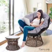 Indonesien Natural Home Living Möbel und Dekoration Eleganter Rattan Wicker Papasan Stuhl und Tisch