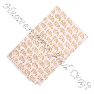 100% Organic Cotton Fabric Handmade Hand Block Printed by the Yard Eco-Friendly for Dresses Shirts Bags Night Suit Kaftan Kimono - Product Image 4