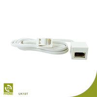 UK 6-Pin Weiß RoHS-konformes 28AWG 4C/6C Verseiltes Telefonverlängerungskabel BT 431A/631A Steckverbinder 10cm Anpassbare Länge