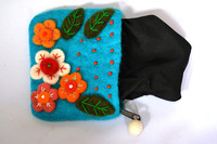 Dompet Kompak Ramah Lingkungan dari Wol Lembut yang Stylish dengan Ritsleting untuk Remaja, untuk Menyimpan Earbud, Kartu, Uang Tunai, dan Barang-barang Kecil
