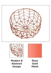 Cesta redonda con cable de florete de metal elegante, decoración del hogar de calidad pura y bandeja de almacenamiento para regalos de devolución - Product Image 2