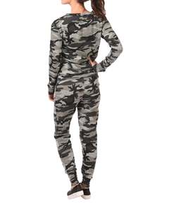 Chándal de camuflaje para mujer, chándal de dos piezas con estampado de camuflaje de seguridad - Product Image 3
