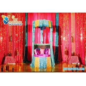 Heena Party Decor Bridal Prinses Bed Mehendi Event Queen Sized Prinses Bed Bridal Tafelschikking Voor Heena Decor