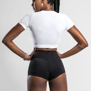 PIHA SPORTS Débardeur à manches courtes pour femme, t-shirt tendance, col rond, tissu extensible, respirant, séchage rapide, tailles 8-14 - Product Image 4