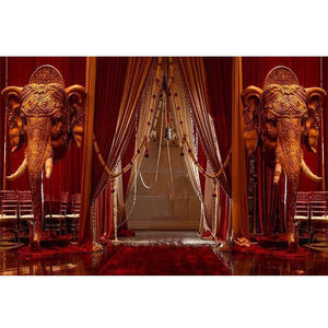 Decoración de Entrada para Bodas del Sur de la India, Paneles con Caras de Elefantes para Bodas en Francia y Sri Lanka, Decoración de Entrada con Elefantes para Bodas Reales - Product Image 1
