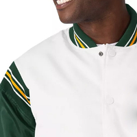 Blouson universitaire décontracté en satin pour homme, style basket-ball et baseball, grande taille, hiver, lavé, réversible, coupe-vent, à capuche, boutonné