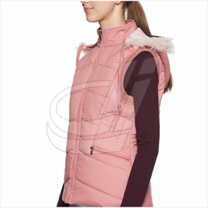 Chaleco acolchado para mujer 2025, ropa de invierno, chaleco acolchado de moda con capucha y cremallera, chaleco acolchado hecho de nailon para mujer - Product Image 4