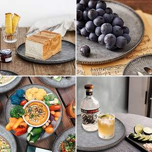 Plateau de service galvanisé gris vintage de forme ronde avec taille personnalisée, parfait pour la maison, la cuisine, la décoration de mariage, pièce de présentation élégante - Product Image 5