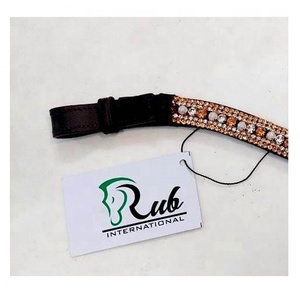 Diadema de Cuero Superior de Cinco Hileras con Diseño Personalizable para Caballos - Cómoda, Portátil, con Logotipo Personalizado, Talla para Uso Ecuestre - Product Image 2