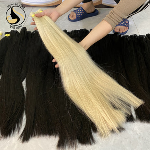 Cabello humano 100% sin procesar, Color rubio 613 de Vietnam, doble virgen, Remy, mechones de tejido de cabello ucraniano, venta al por mayor - Product Image 2