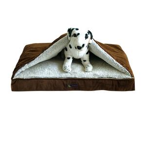 LS peppy friends-cama de perro de pana de diseño, cama de felpa de lujo con cremallera y capucha de Manta para invierno - Product Image 1