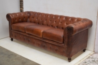 Sofá Cama Chesterfield Moderno de Alta Calidad, 3 Plazas, Cuero Genuino, Extensible, para Muebles de Hogar, Hoteles y Decoración, Fabricante