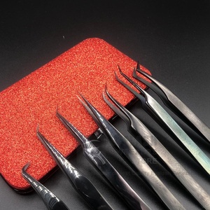 Pince à cils personnalisée avec toutes les extensions de cils au plasma noir marque privée matériau en acier inoxydable testé à la main durable - Product Image 4