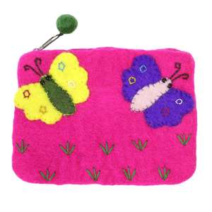 Elegante bolsa para monedas de lana rosa con cierre de cremallera pequeña bolsa esencial para niñas uso diario al por mayor - Product Image 1