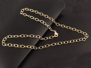 Thời Trang Hot Top Thiết Kế 18K Gold Plated Chain 18 + 2 Inches 4X6Mm Hình Bầu Dục Hộp Liên Kết Chuỗi Vòng Cổ Có Thể Điều Chỉnh Dây Chuyền Làm Bằng Tay Đồ Trang Sức - Product Image 5