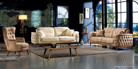 Ensemble de canapés Chesterfield modernes et élégants en tissu avec lit de rangement, cadre en bois massif, pour salon, taille personnalisable, option hôtel