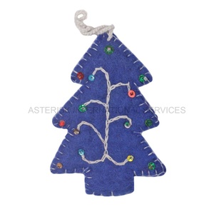 Christmas Felt Tree Decor Ornaments Handmade Hanging Tree Hobby <b>Craft</b> Christmas <b>Wool</b> Product for Home Decoration Trees Hanging - Product Image 2