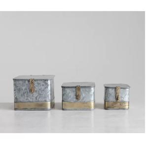 Juego versátil de 4 contenedores de almacenamiento de alimentos domésticos de metal Acabado rojo Organización de cocina perfecta para el hogar Solución elegante - Product Image 2