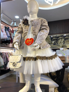 Belles robes d'hiver long manteau d'hiver avec robe à froufrous fantaisie et sac à main fantaisie nouveau design déguisement - Product Image 6