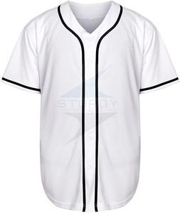Maillot de baseball boutonné Hipster Hip Hop pour homme Maillot vierge à manches courtes en blanc Noir Sportswear Softball Tailles S-3XL - Product Image 2
