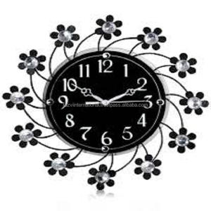 Horloge murale design de luxe en acrylique Feuilles de fer Design Quartz Horloge suspendue à face unique Aiguille circulaire Boîte élégante Emballage - Product Image 4