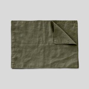 Quân đội màu xanh lá cây 100% tinh khiết Linen placemat handmade thân thiện với môi rắn Mô hình có thể giặt và tái sử dụng cho gia đình hoặc đám cưới sử dụng - Product Image 1