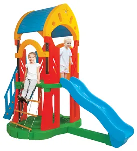 Indoor/Outdoor Balita Slide Pendaki dan Ayunan Slide Set Indoor/Outdoor Swing Set Kombinasi